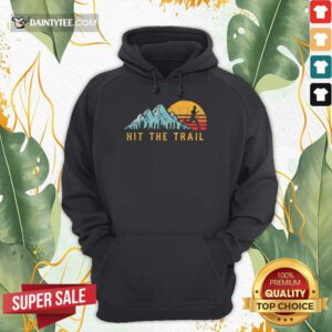 Nice Hit The Trail Runner Retro Running Graphic Hoodie