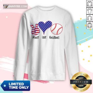 Place Love Baseball American Flag Long-sleeved
