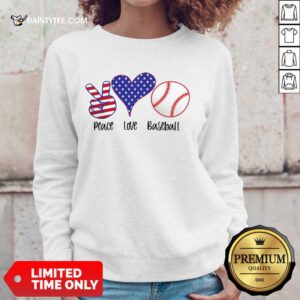 Place Love Baseball American Flag Sweater