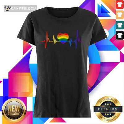 Premium LGBT Pride Heartbeat Ladies Tee