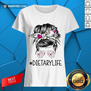 Pretty Dietary Girl Bun Hair Glasses Ladies Tee