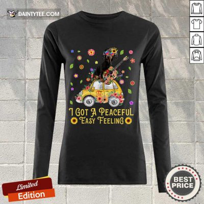 Pretty Sunflower Dachshund I Got A Peaceful Easy Feeling Long-sleeved