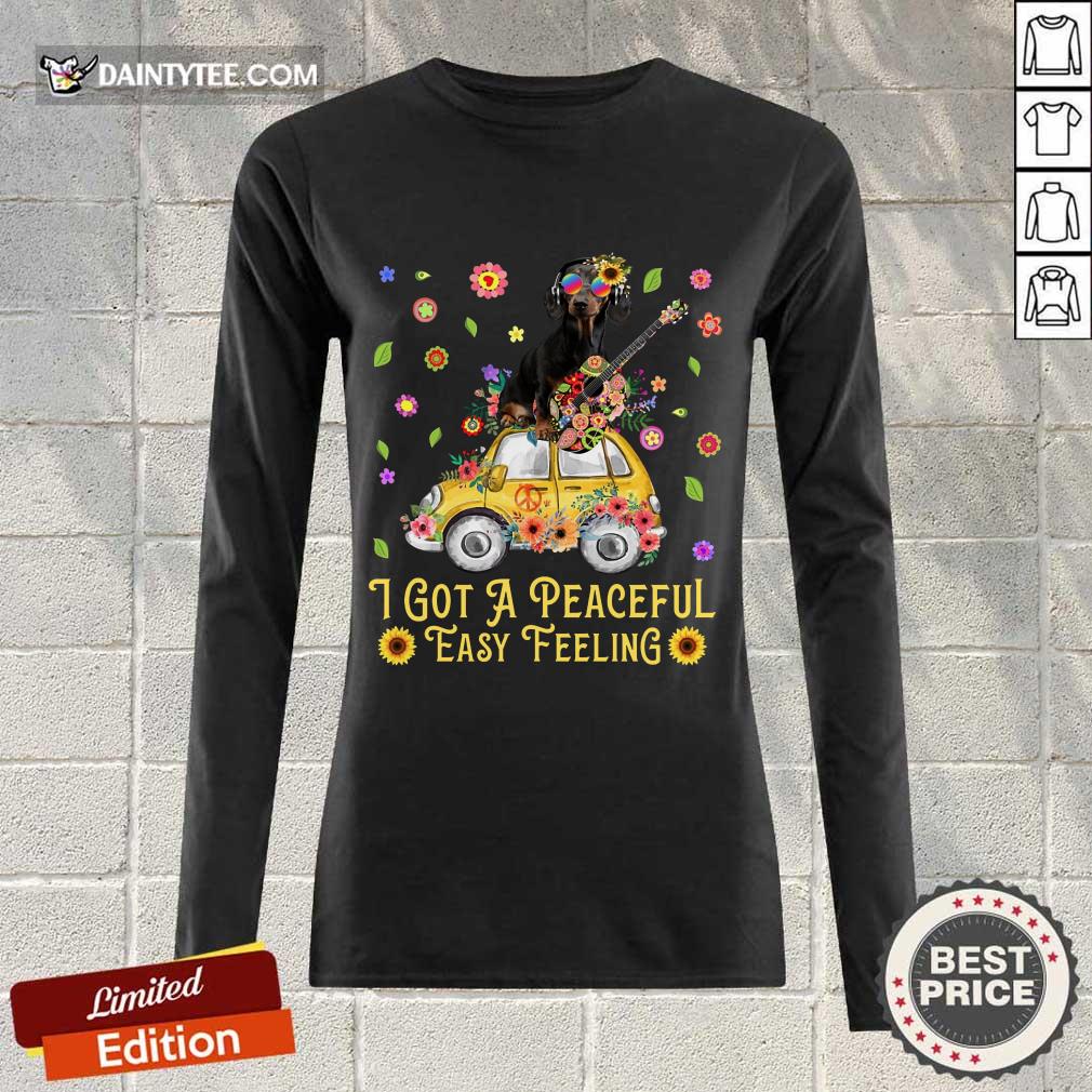 Pretty Sunflower Dachshund I Got A Peaceful Easy Feeling Long-sleeved Pretty Sunflower Dachshund I Got A Peaceful Easy Feeling Long-sleeved