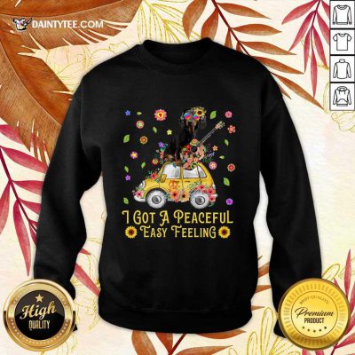 Pretty Sunflower Dachshund I Got A Peaceful Easy Feeling Sweater