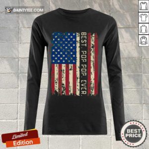 Best Pop Pop Ever American Flag Vintage Long-sleeved