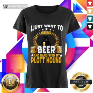 Black Cat I Just Want To Drink Beer Ladies Tee