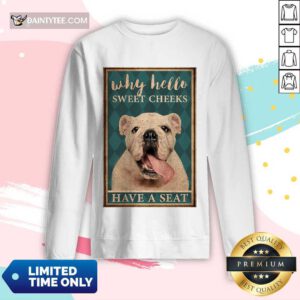 Bulldog Why Hello Poster Long-sleeved