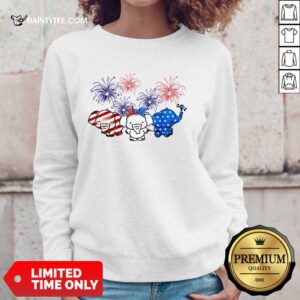 Elephants American Flag Firework Sweater
