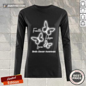 Faith Hope Love Brain Cancer Awareness Long-sleeved
