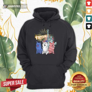 Freedom Shiba Inu Statue Of Liberty USA Flag Hoodie