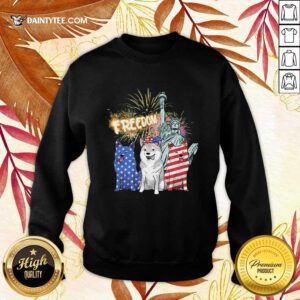Freedom Shiba Inu Statue Of Liberty USA Flag Sweater