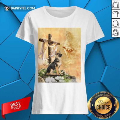 German Shepherd God Hand Ladies Tee