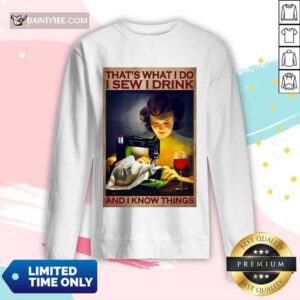I Sew I Drink Wine Poster Long-sleeved
