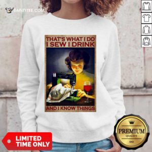 I Sew I Drink Wine Poster Sweater