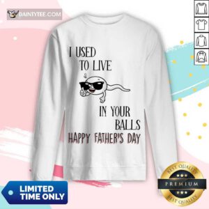 I Used To Live In Your Balls Happy Father's Day Long-sleeved