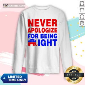 Never Apologize For Being Right Long-sleeved