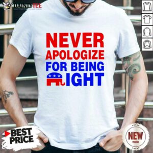 Never Apologize For Being Right Shirt