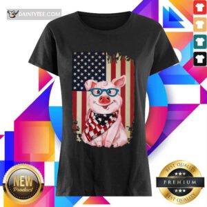 Pig American Flag Ladies Tee