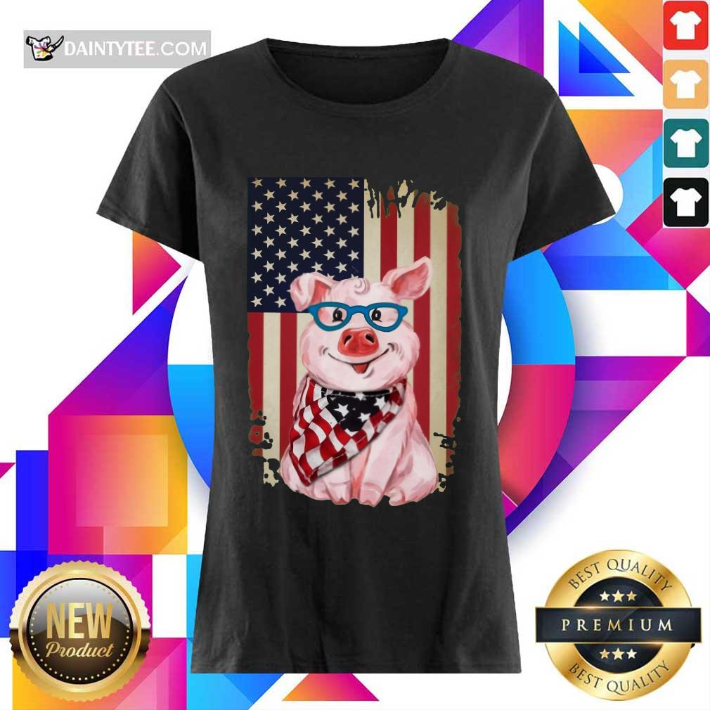 Pig American Flag Ladies Tee Pig American Flag Ladies Tee