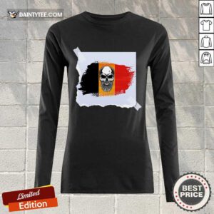 Skull Belgian Flag Long-sleeved