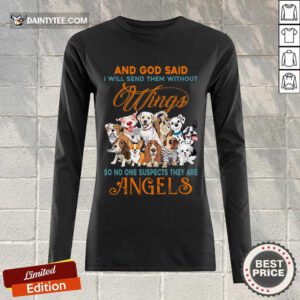 Wings Dog And God Said Angels Long-sleeved