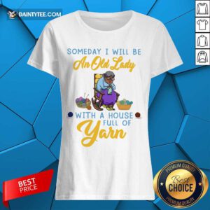 An Old Lady With A House Full Of Yarn Ladies Tee