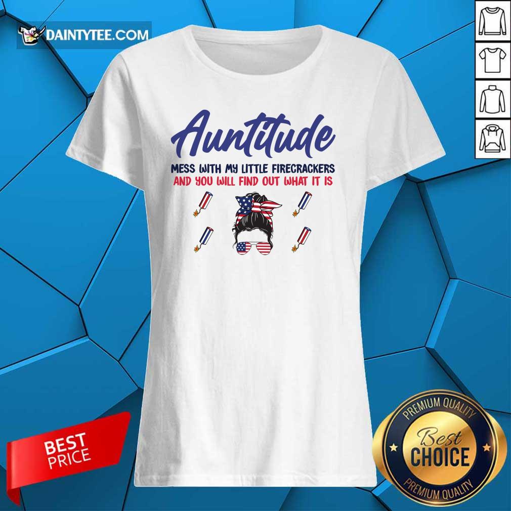 Auntitude Bun Girl American Flag Ladies Tee Auntitude Bun Girl American Flag Ladies Tee
