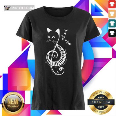 Cat Music Note Ladies Tee