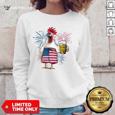 Chicken Drink Beer Independence Day Sweater