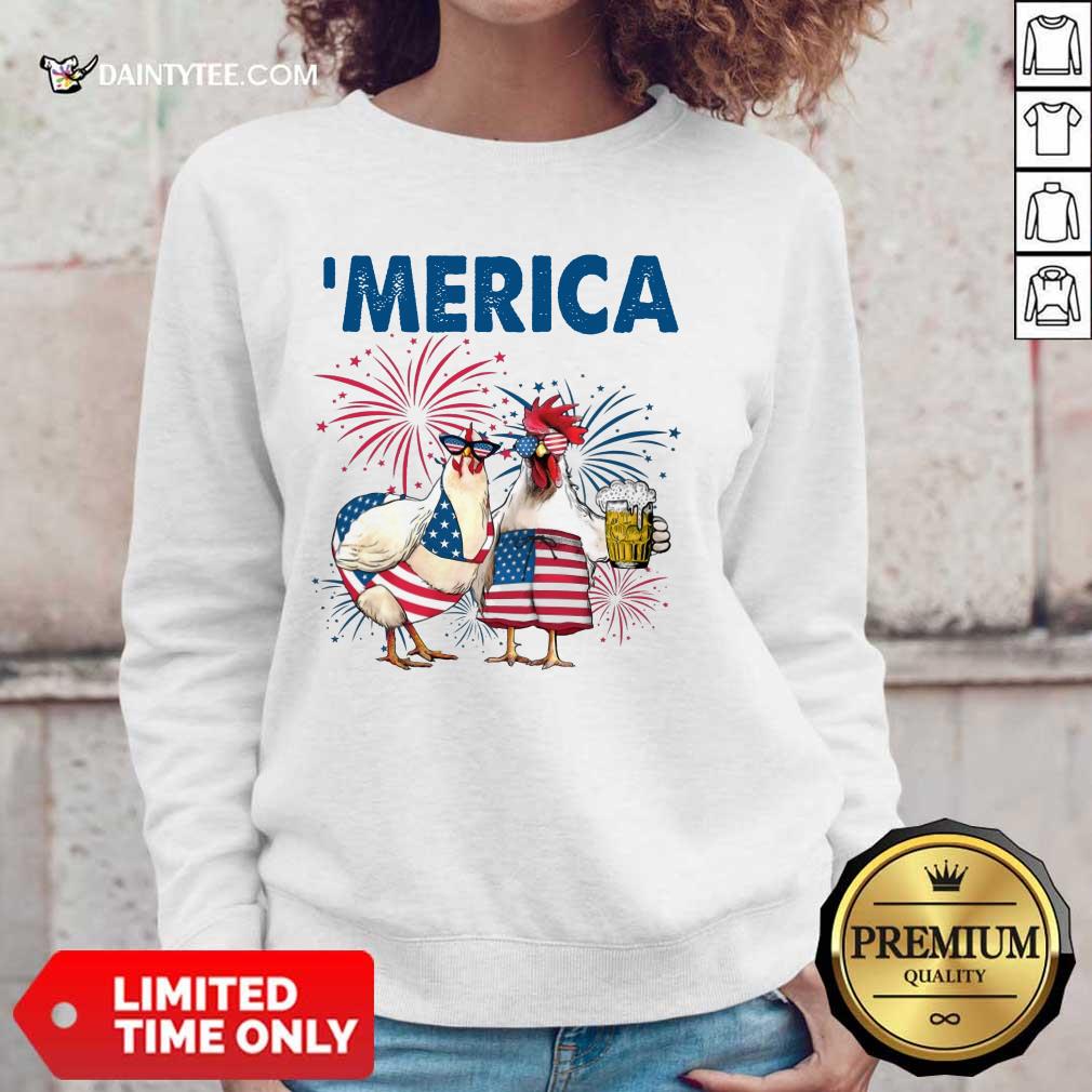 Chicken Drinking Beer 'Merica Independence Day Sweater Chicken Drinking Beer 'Merica Independence Day Sweater