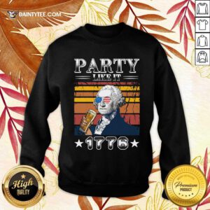 George Washington Drink Beer Party Like It's 1776 Vintage Sweater
