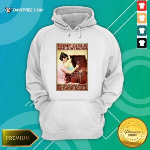 Girl With Vinyl Records And Wine Poster Hoodie