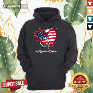 Heart American Flag Registered Nurse Hoodie