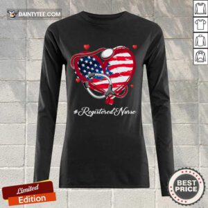 Heart American Flag Registered Nurse Long-sleeved
