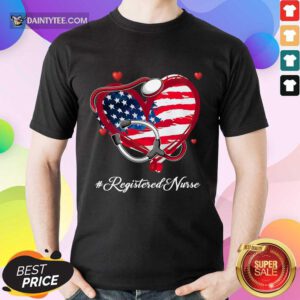 Heart American Flag Registered Nurse Shirt