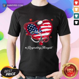 Heart American Flag Respiratory Therapist Shirt
