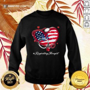 Heart American Flag Respiratory Therapist Sweater