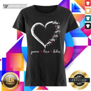 Heart Peace Love Biker Ladies Tee