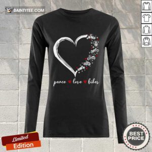 Heart Peace Love Biker Long-sleeved