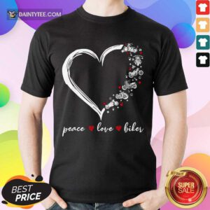 Heart Peace Love Biker Shirt