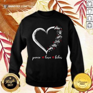 Heart Peace Love Biker Sweater