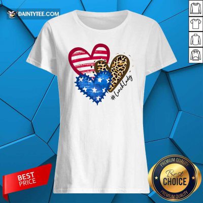 Heart USA Leopard Lunch Lady Ladies Tee