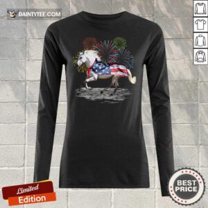 Horse Lover American Flag Long-sleeved
