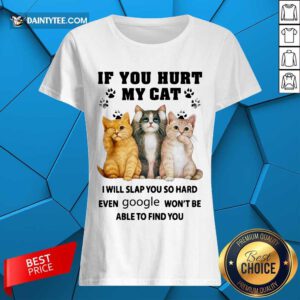 If You Hurt My Cat I Will Slap You Ladies Tee