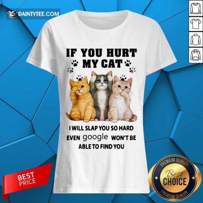 If You Hurt My Cat I Will Slap You Ladies Tee