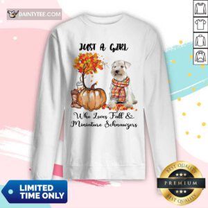 Just A Girl Who Loves Fall And Miniature Schnauzer Long-sleeved
