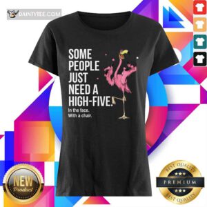 Just Need A High Five Flamingo Ladies Tee