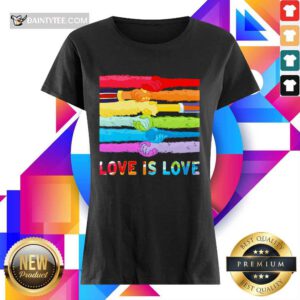 LGBT Love Is Love Hold Hand Ladies Tee