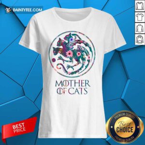 Mother Of Cats Mix Flower Ladies Tee