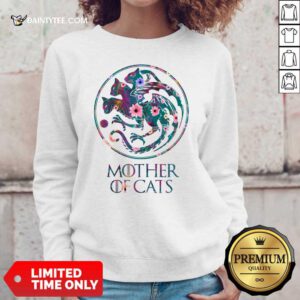 Mother Of Cats Mix Flower Sweater